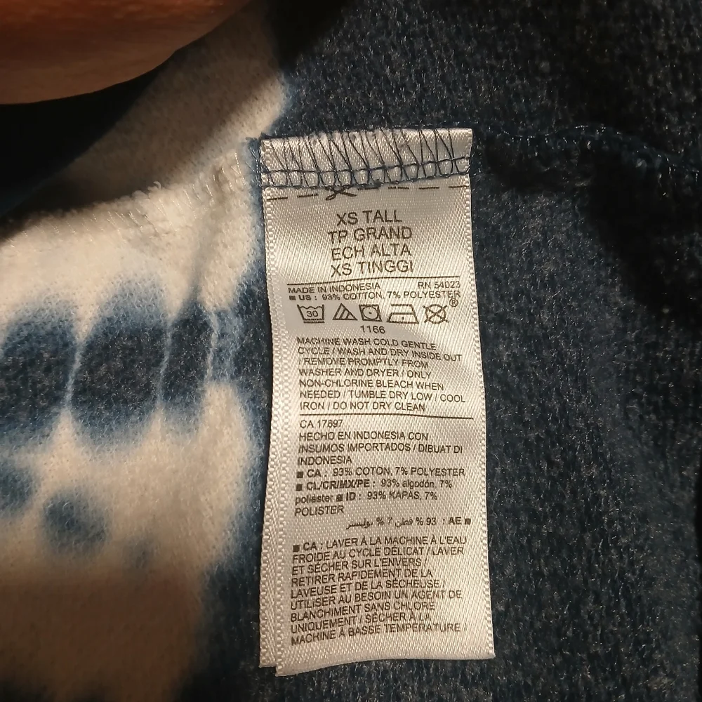 Old‎ Navy Navy Blue and White Tie-Dye Sweater Sz XS